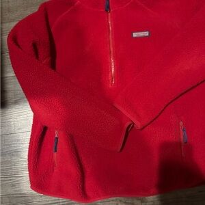 Vineyard Vines Red Teddy half zip Sherpa size m